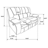  Coaster Furniture Camila 610248 Upholstered Motion Reclining Loveseat - White IMAGE 10