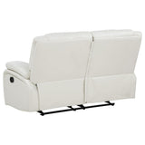  Coaster Furniture Camila 610248 Upholstered Motion Reclining Loveseat - White IMAGE 8