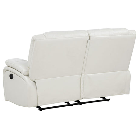  Coaster Furniture Camila 610248 Upholstered Motion Reclining Loveseat - White IMAGE 8