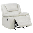  Coaster Furniture Camila 610249 Upholstered Glider Recliner Chair - White IMAGE 1