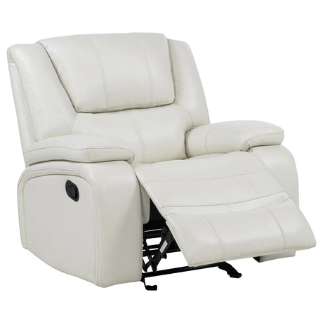  Coaster Furniture Camila 610249 Upholstered Glider Recliner Chair - White IMAGE 1