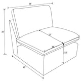 Coaster Furniture Collins 610350AC Modular Armless Chair - Chocolate Brown IMAGE 10