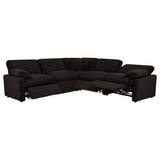  Coaster Furniture Collins 610350P 5-piece Modular Power Reclining Sectional - Chocolate Brown IMAGE 1