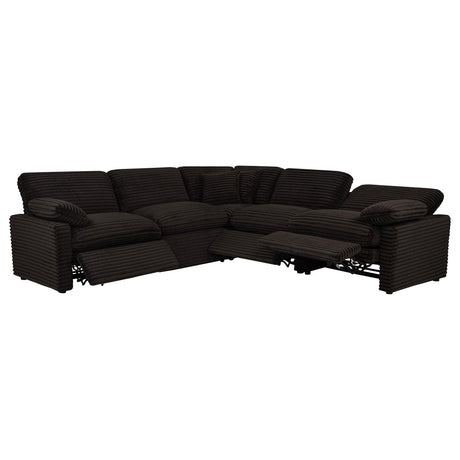  Coaster Furniture Collins 610350P 5-piece Modular Power Reclining Sectional - Chocolate Brown IMAGE 1