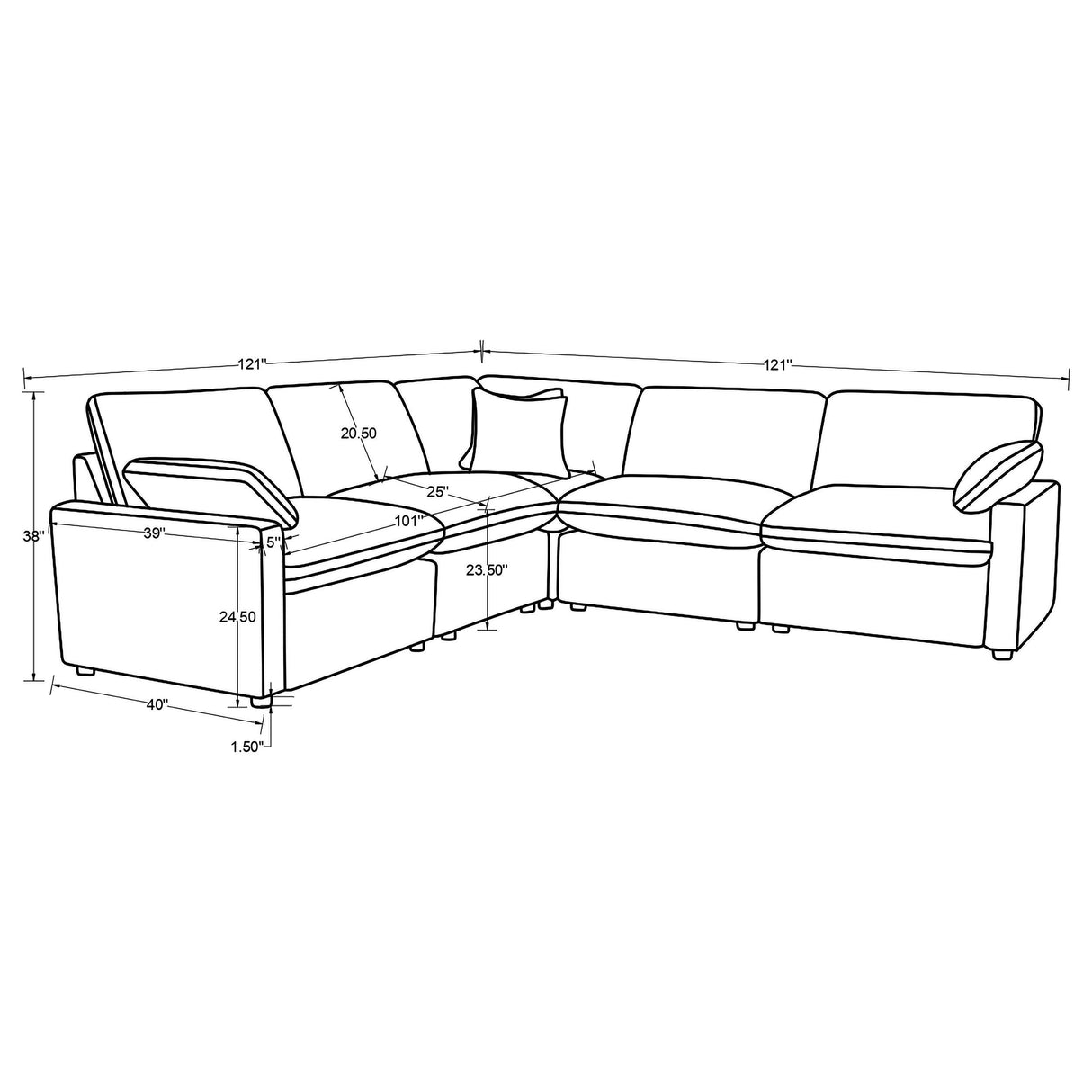  Coaster Furniture Collins 610350P 5-piece Modular Power Reclining Sectional - Chocolate Brown IMAGE 13