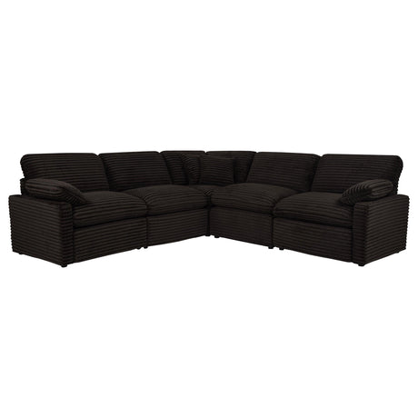  Coaster Furniture Collins 610350P 5-piece Modular Power Reclining Sectional - Chocolate Brown IMAGE 3