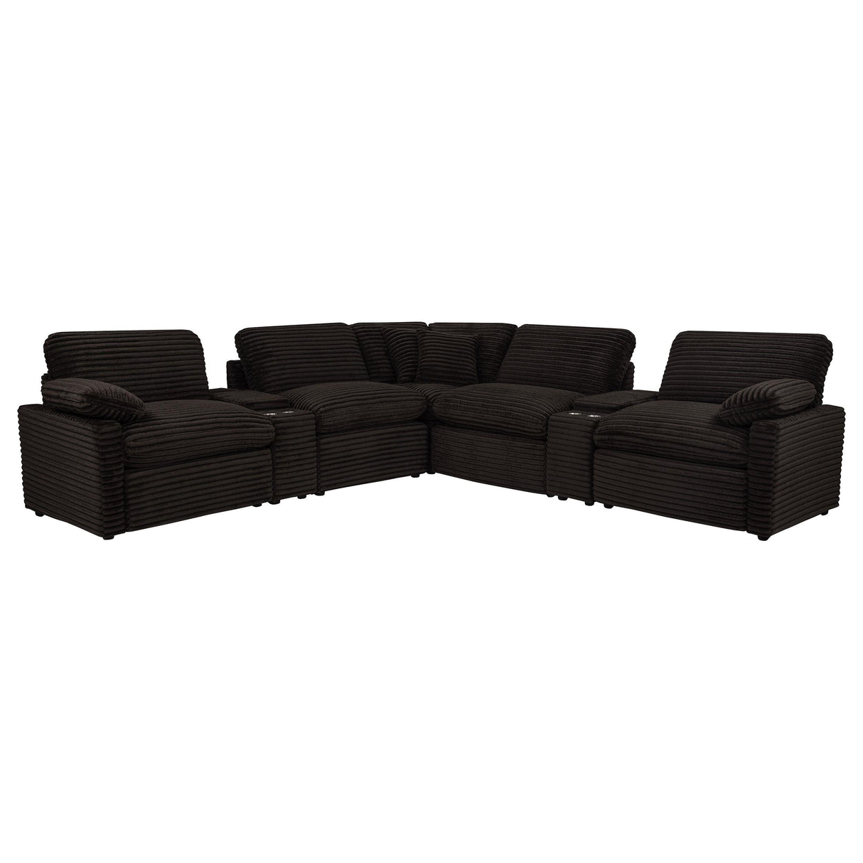  Coaster Furniture Collins 610350P-SETA 7-piece Modular Power Reclining Sectional - Chocolate Brown IMAGE 1