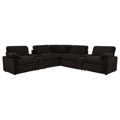  Coaster Furniture Collins 610350P-SETA 7-piece Modular Power Reclining Sectional - Chocolate Brown IMAGE 1