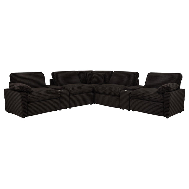  Coaster Furniture Collins 610350P-SETA 7-piece Modular Power Reclining Sectional - Chocolate Brown IMAGE 1