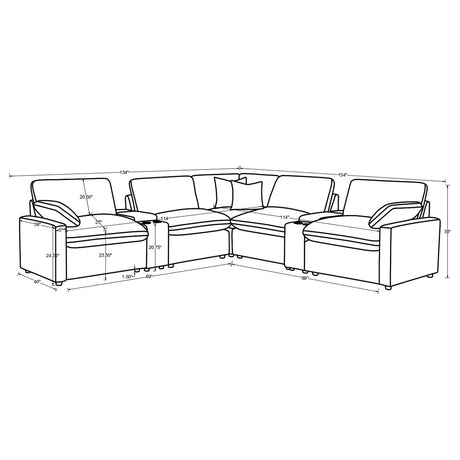  Coaster Furniture Collins 610350P-SETA 7-piece Modular Power Reclining Sectional - Chocolate Brown IMAGE 13