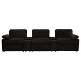  Coaster Furniture Collins 610351PT 5-Piece Power Reclining Home Theater Seating - Chocolate Brown IMAGE 1