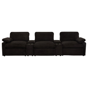  Coaster Furniture Collins 610351PT 5-Piece Power Reclining Home Theater Seating - Chocolate Brown IMAGE 1