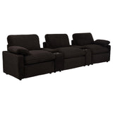 Coaster Furniture Collins 610351PT 5-Piece Power Reclining Home Theater Seating - Chocolate Brown IMAGE 2