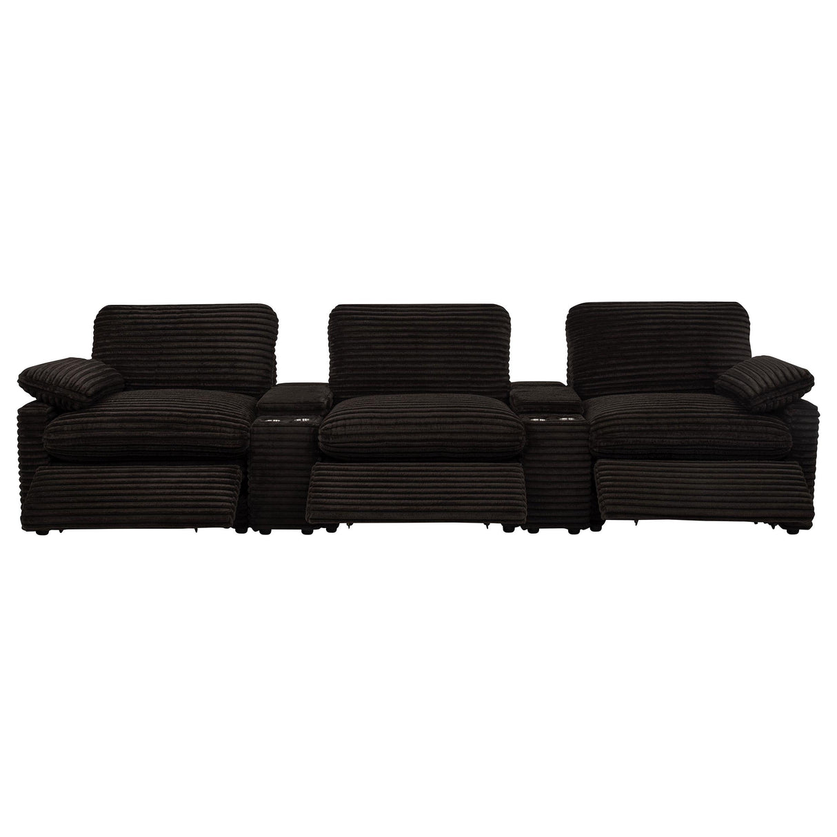  Coaster Furniture Collins 610351PT 5-Piece Power Reclining Home Theater Seating - Chocolate Brown IMAGE 5