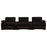  Coaster Furniture Collins 610351PT 5-Piece Power Reclining Home Theater Seating - Chocolate Brown IMAGE 5