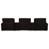  Coaster Furniture Collins 610351PT 5-Piece Power Reclining Home Theater Seating - Chocolate Brown IMAGE 8