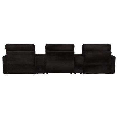  Coaster Furniture Collins 610351PT 5-Piece Power Reclining Home Theater Seating - Chocolate Brown IMAGE 8