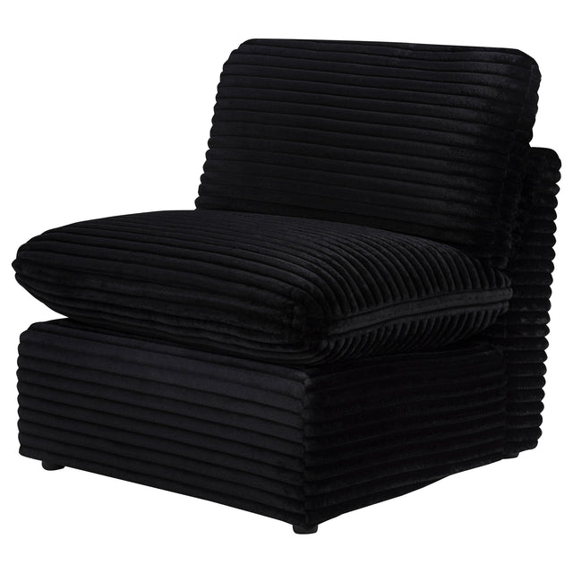  Coaster Furniture Collins 610360AC Modular Armless Chair - Black IMAGE 1