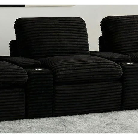  Coaster Furniture Collins 610360ARP Modular Power Armless Recliner - Black IMAGE 5