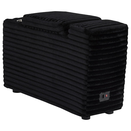  Coaster Furniture Collins 610360CON Upholstered Modular Storage Console - Black IMAGE 4