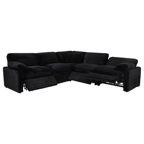  Coaster Furniture Collins 610360P 5-piece Modular Power Reclining Sectional - Black IMAGE 1