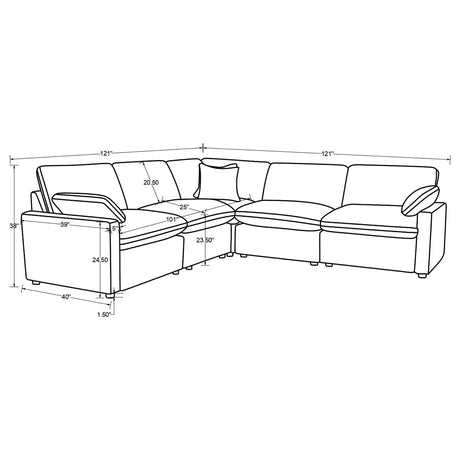  Coaster Furniture Collins 610360P 5-piece Modular Power Reclining Sectional - Black IMAGE 12