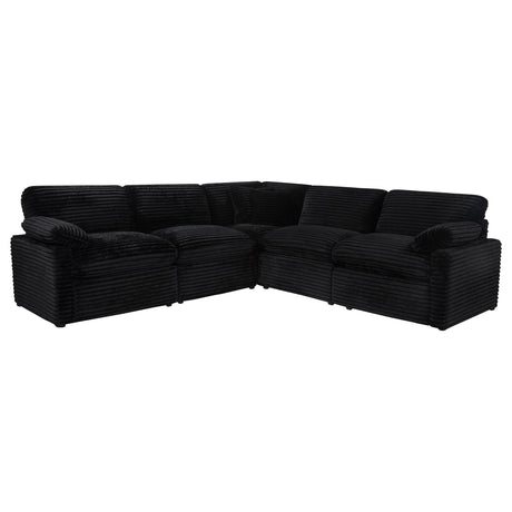  Coaster Furniture Collins 610360P 5-piece Modular Power Reclining Sectional - Black IMAGE 2