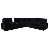  Coaster Furniture Collins 610360P-SET 6-piece Modular Power Reclining Sectional - Black IMAGE 1