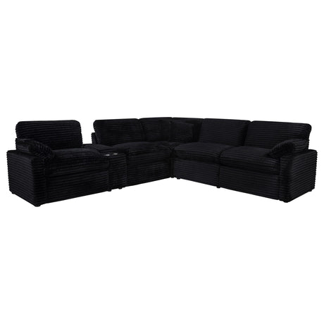  Coaster Furniture Collins 610360P-SET 6-piece Modular Power Reclining Sectional - Black IMAGE 1