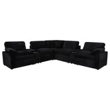  Coaster Furniture Collins 610360P-SETA 7-piece Modular Power Reclining Sectional - Black IMAGE 1