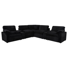  Coaster Furniture Collins 610360P-SETA 7-piece Modular Power Reclining Sectional - Black IMAGE 1