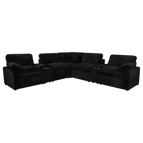  Coaster Furniture Collins 610360P-SETA 7-piece Modular Power Reclining Sectional - Black IMAGE 1