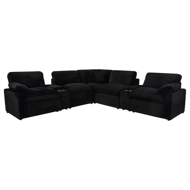  Coaster Furniture Collins 610360P-SETA 7-piece Modular Power Reclining Sectional - Black IMAGE 1