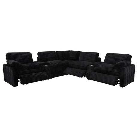  Coaster Furniture Collins 610360P-SETA 7-piece Modular Power Reclining Sectional - Black IMAGE 10