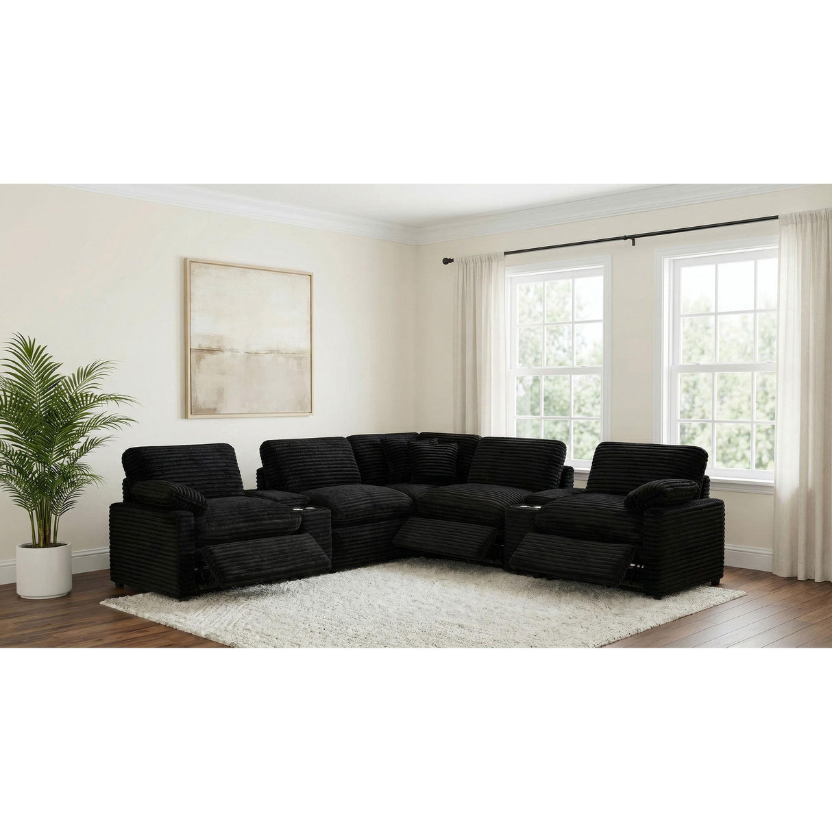  Coaster Furniture Collins 610360P-SETA 7-piece Modular Power Reclining Sectional - Black IMAGE 7