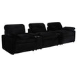  Coaster Furniture Collins 610361PT 5-Piece Power Reclining Home Theater Seating - Black IMAGE 1