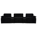  Coaster Furniture Collins 610361PT 5-Piece Power Reclining Home Theater Seating - Black IMAGE 2