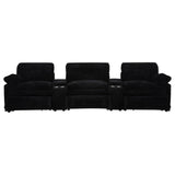  Coaster Furniture Collins 610361PT 5-Piece Power Reclining Home Theater Seating - Black IMAGE 5