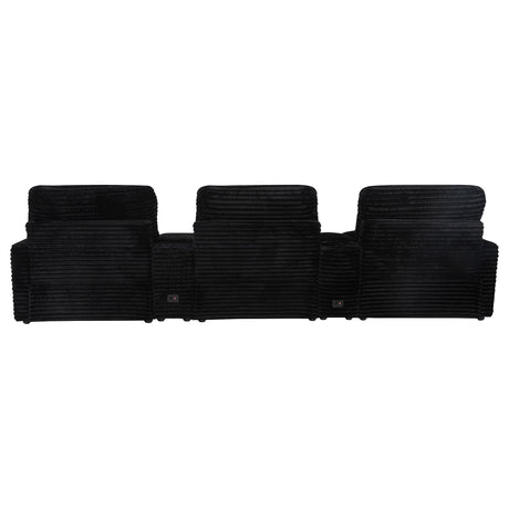  Coaster Furniture Collins 610361PT 5-Piece Power Reclining Home Theater Seating - Black IMAGE 8