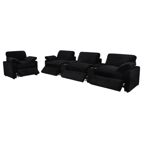  Coaster Furniture Collins 610363P Upholstered Power Recliner Chair - Black IMAGE 13