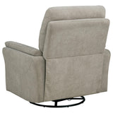  Coaster Furniture Adler 610423P Upholstered Power Swivel Glider Recliner - Greige IMAGE 2