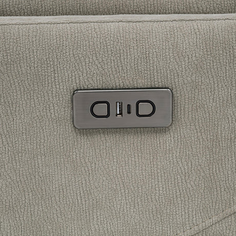  Coaster Furniture Adler 610423P Upholstered Power Swivel Glider Recliner - Greige IMAGE 4