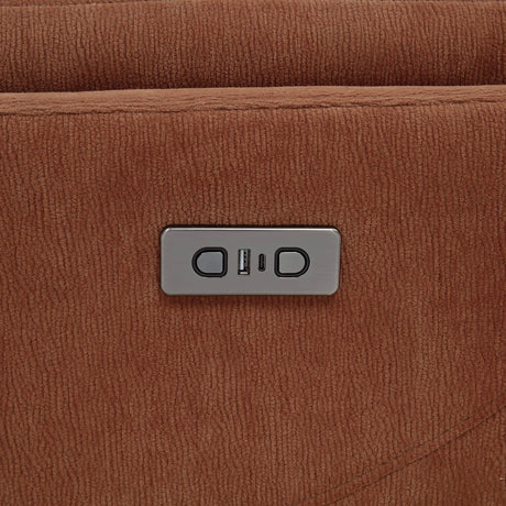  Coaster Furniture Adler 610433P Upholstered Power Swivel Glider Recliner - Rust IMAGE 8