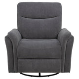  Coaster Furniture Adler 610443P Upholstered Power Swivel Glider Recliner - Charcoal Grey IMAGE 6