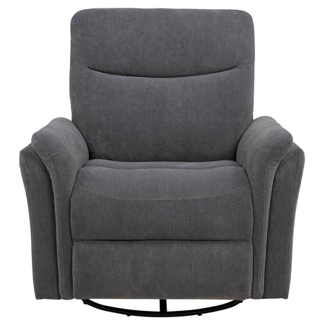  Coaster Furniture Adler 610443P Upholstered Power Swivel Glider Recliner - Charcoal Grey IMAGE 6