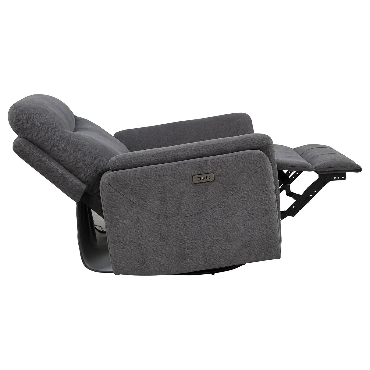  Coaster Furniture Adler 610443P Upholstered Power Swivel Glider Recliner - Charcoal Grey IMAGE 7