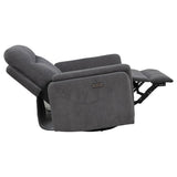  Coaster Furniture Adler 610443P Upholstered Power Swivel Glider Recliner - Charcoal Grey IMAGE 7
