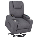  Coaster Furniture Louie 610453P Chenille Upholstered Power Lift Massage Chair - Grey IMAGE 15