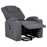  Coaster Furniture Louie 610453P Chenille Upholstered Power Lift Massage Chair - Grey IMAGE 2