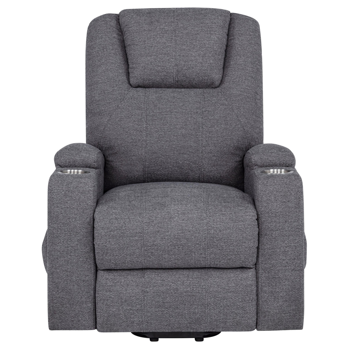  Coaster Furniture Louie 610453P Chenille Upholstered Power Lift Massage Chair - Grey IMAGE 3